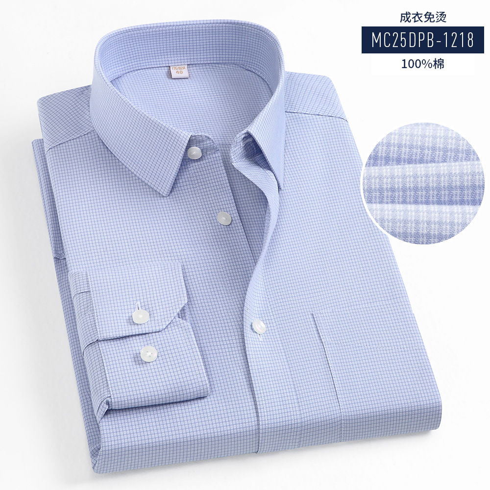 Camisas de hombre sin quemar, camisas blancas de mangas largas, ropa profesional de negocios 100% de algodón para hombres y mujeres con bolsillo