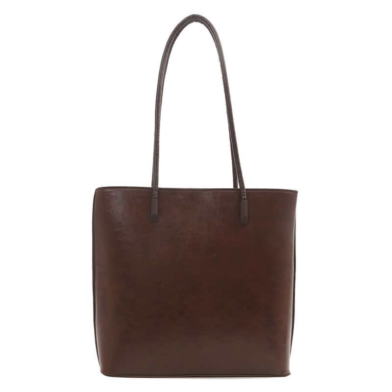 Europa y América simple retro bolsa de cubo de la línea de PU costura bolsa de cercanías bolso de las mujeres hombro bolso de las axilas bolso de las mujeres