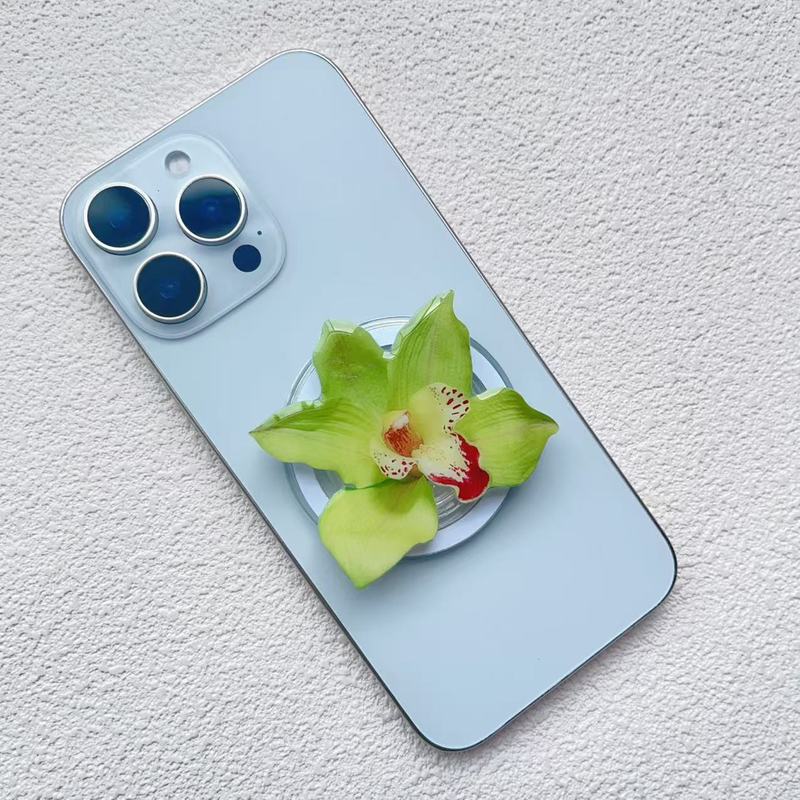 ins オーキッドアクリル接着剤磁気携帯電話ホルダーデスクトップ折りたたみポータブルオーキッド磁気携帯電話ホルダー|undefined