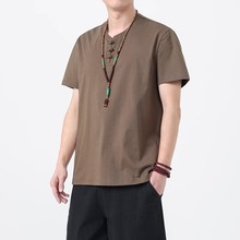 中国风男装云南穿搭短袖t恤民族服饰西双版纳傣族服装体恤上衣服