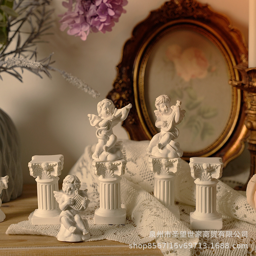 跨境北欧迷你罗马柱烛台拍照道具背景家居客厅桌面装饰品几何摆件