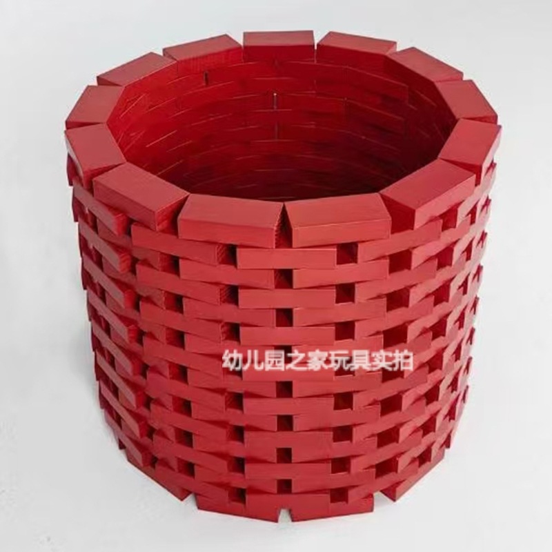 Rubber material kindergarten construction red building master red brick building blocks children outdoor building house cover tile game