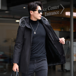 Fur Pike Men's Fur One-piece Fur Liner Mid-length Removable Nito Overcome Coat Fox Fur Collar New