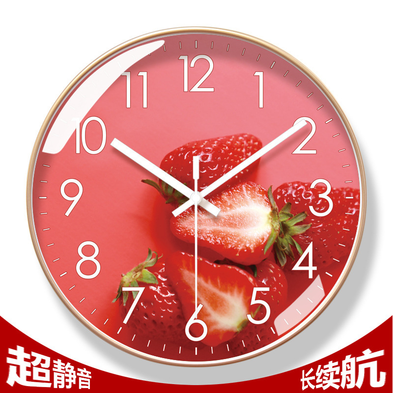 Reloj de pared 6091 para hotel/restaurante/supermercado de frutas, reloj de pared moderno silencioso de barrido de segundos, reloj de cuarzo de larga duración