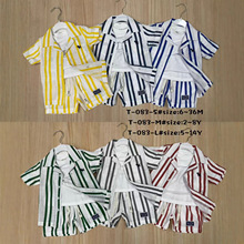 新款大童套装外贸5Y-14Y夏季NEW棉T+短袖衬衫+短裤3件套翻领T083L