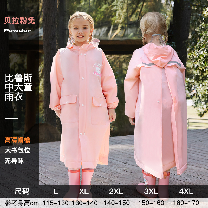Children's Raincoat for Boys and Girls, Full-Body Eva Waterproof Clothing for Middle-Aged Kidsren, School Bags, Hiking Ponchos for Middle-Aged Kidsren
