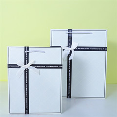 蝴蝶結禮物袋單色紅色白卡購物紙袋情人節服飾手提袋子跨境專供袋