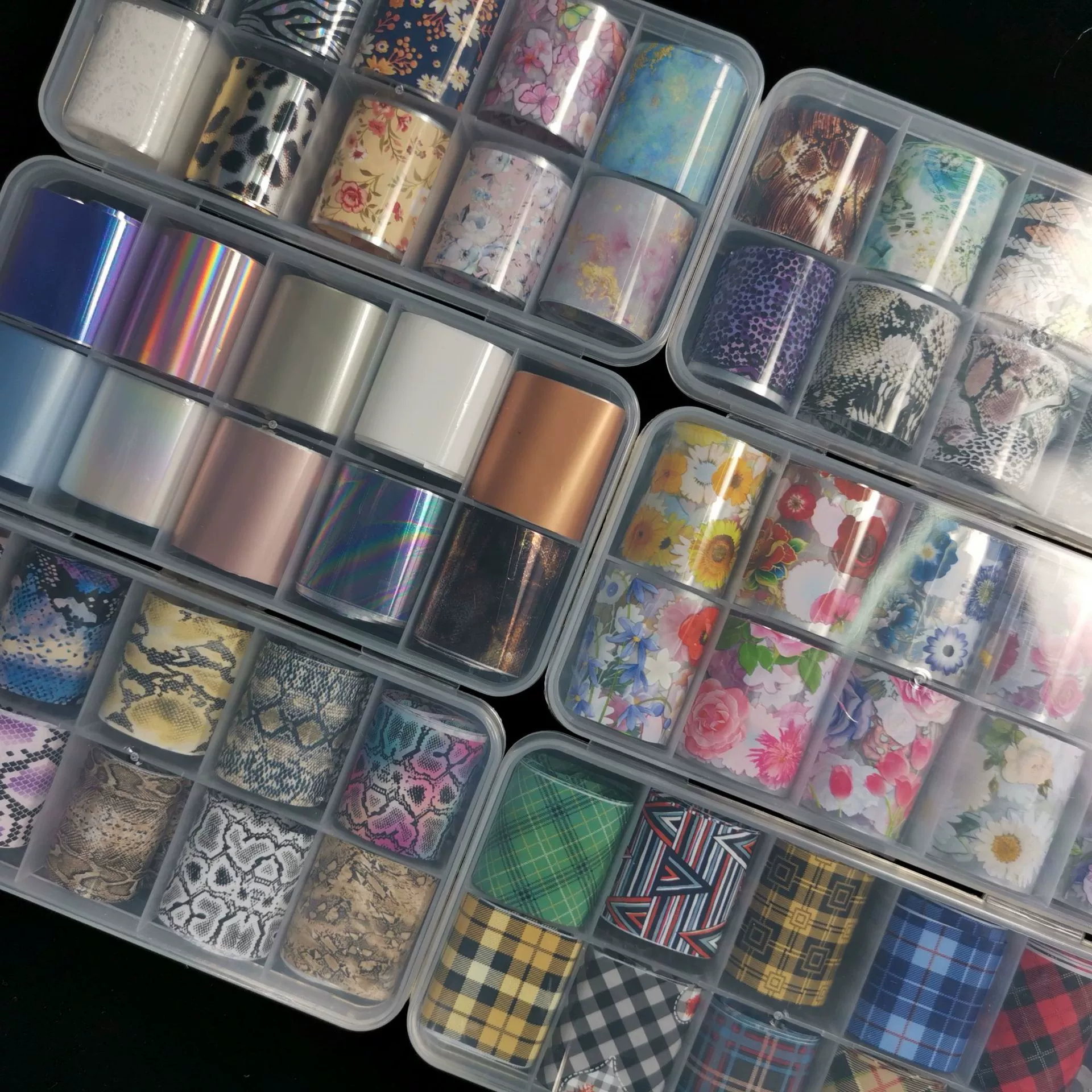 Японский интернет знаменитости Nail Art Magic Star Бумажный костюм клетчатый Змеиный Леопард Цветок ФЛУОРЕСЦЕНТНОЕ пламя Аврора переводная бумага