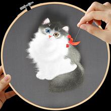 ⇘苏绣diy套件初学者手工刺绣自己绣材料包新中式针迹图蚕丝线黄