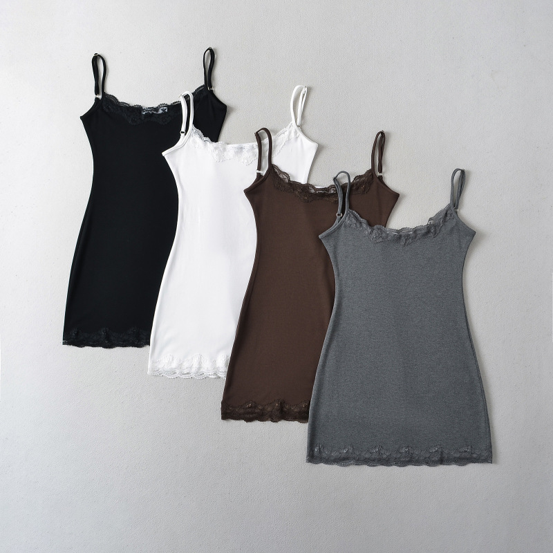 Pure Desire Spice Girl Show Figure Sling Base dress Sweet Hot Internet Celebrant Sexy Show Legs Long Hip Skirt Lace Skirt Pure Desire Spice Girl Show Figure Sling Base dress Sweet Hot Internet Celebrant Sexy Show Legs Long Hip Skirt Lace Skirt