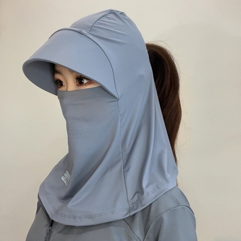 여름용 자외선 차단 올인원 모자 마스크 목가리개 통기성 얼굴 보호대