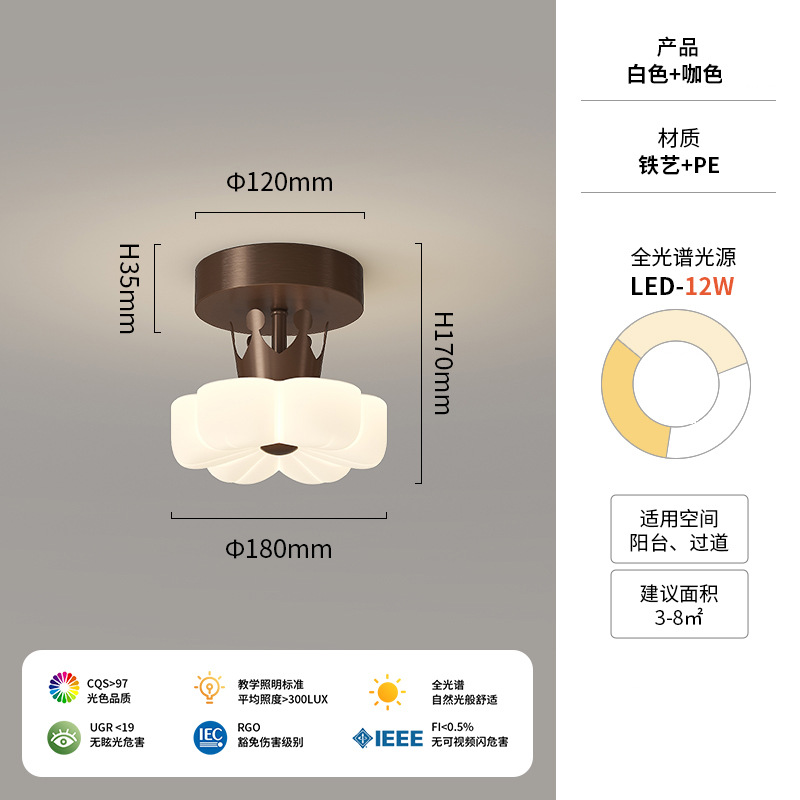 [Seleccionado cuidadosamente] Lámpara de techo de pasillo de viento crema, lámpara de pared de flores creativas, candelabro de cabecera, lámpara de araña moderna simple