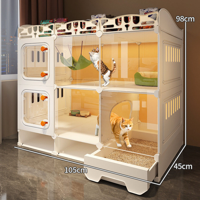 猫笼猫别墅带厕所一体家用室内猫窝四季通用别墅大空间猫咪笼子|undefined