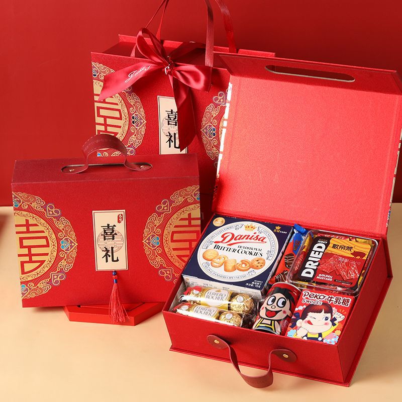 中式结婚喜糖礼盒装成品含糖婚糖伴娘婚礼伴手礼回礼谢礼高档礼包