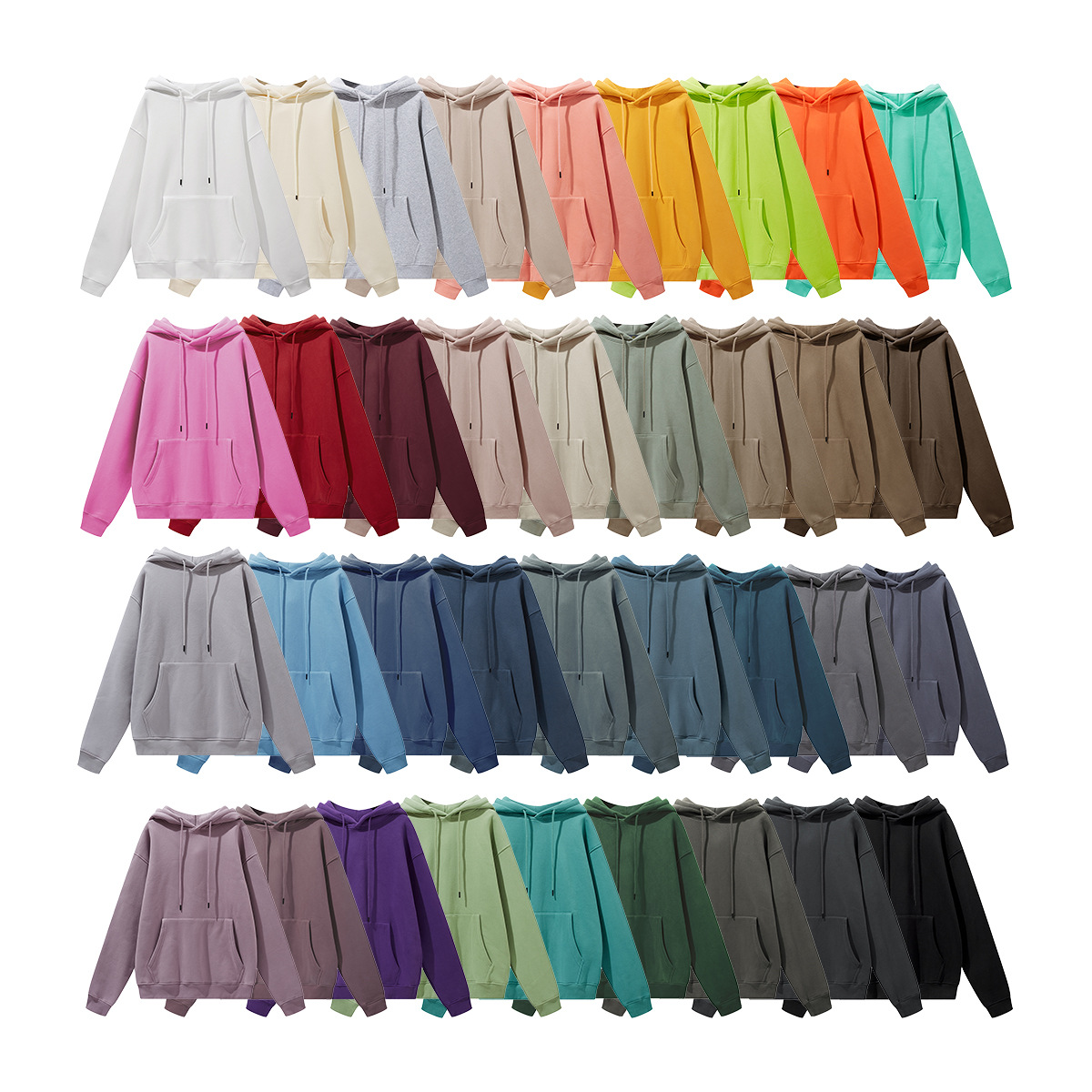 Suéter de marca de moda americana 2025 para hombre Suéter de color sólido suelto negro 33 colores 345g más suéter con capucha de terciopelo para hombre image 7
