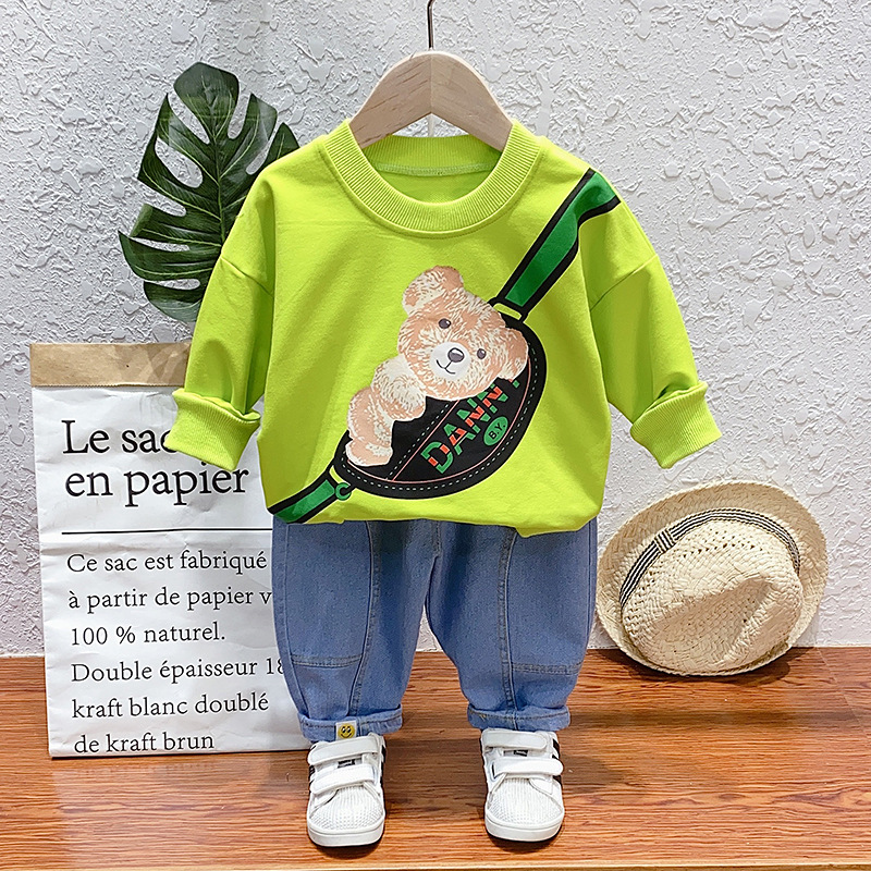 Kids Baby Boys Costume Cartoon Bear Tracksuit Sets 2 Pcs