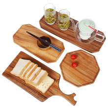 厂家木质面包板长方形茶盘日式家用木头盘子相思木茶水杯托盘
