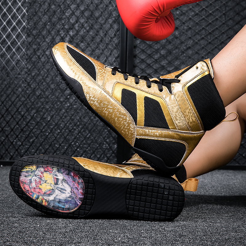 Plus Size Men's and Women's Boxing Wrestling Fighting Shoes Lightweight Non-slip Sanda Training Shoes Fighting Shoes Manufacturer Drop Shipping