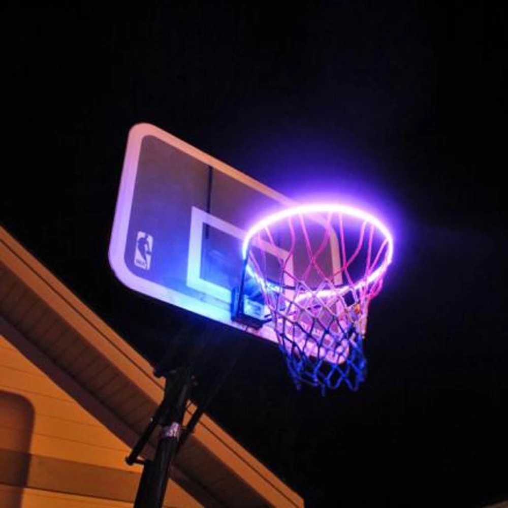 籃球藍框燈創意直銷LED帶裝飾框進球變色條裝飾燈七彩夜晚工廠