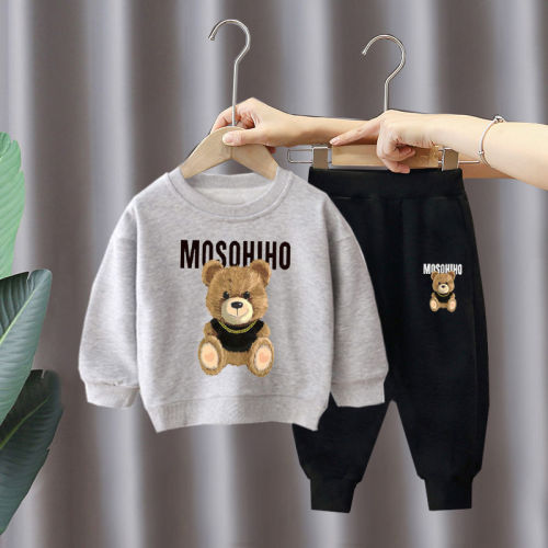 Wholesale New Children's Autumn/Winter Set with Padded and Thick Sweatshirts for Girls, Two-Piece Set with Long-Sleeve Top and Pants