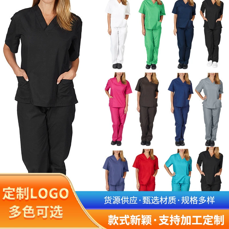 Трансграничная Амазонка Операционная с короткими рукавами Одежда для рук Женский костюм Короткий T Одежда для медсестер Охирургия Одежда Рабочая одежда