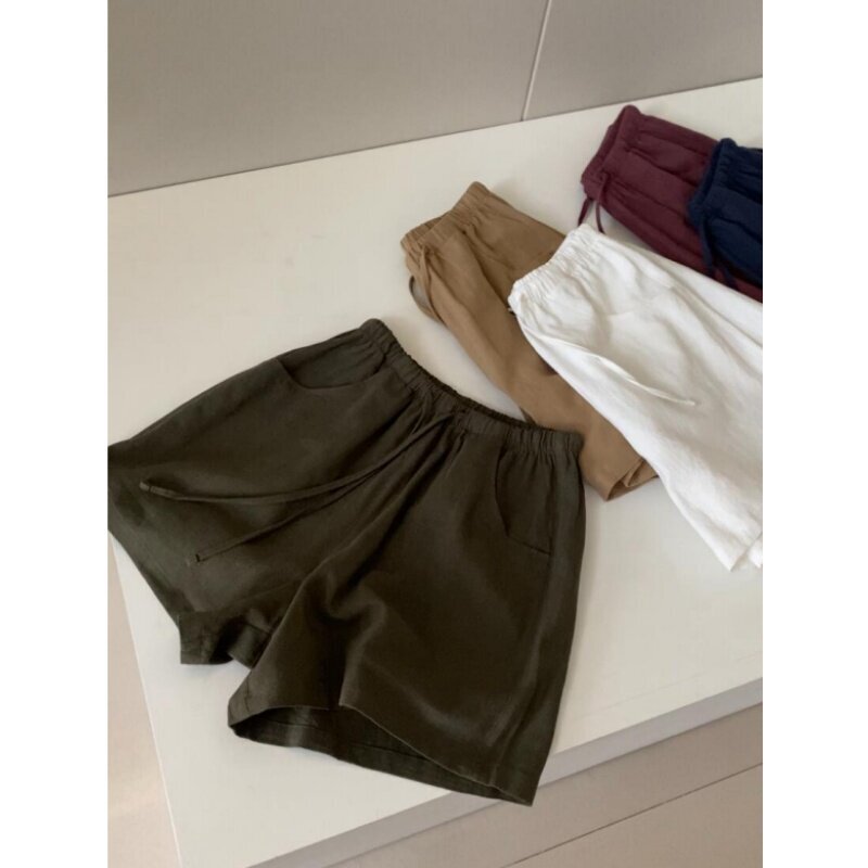 Summer Stylish Tencel Ramie A-Line Casual Shorts for Women, Thin Cotton-Linen Straight Wide-Leg Pants for Summer Summer Stylish Tencel Ramie A-Line Casual Shorts for Women, Thin Cotton-Linen Straight Wide-Leg Pants for Summer