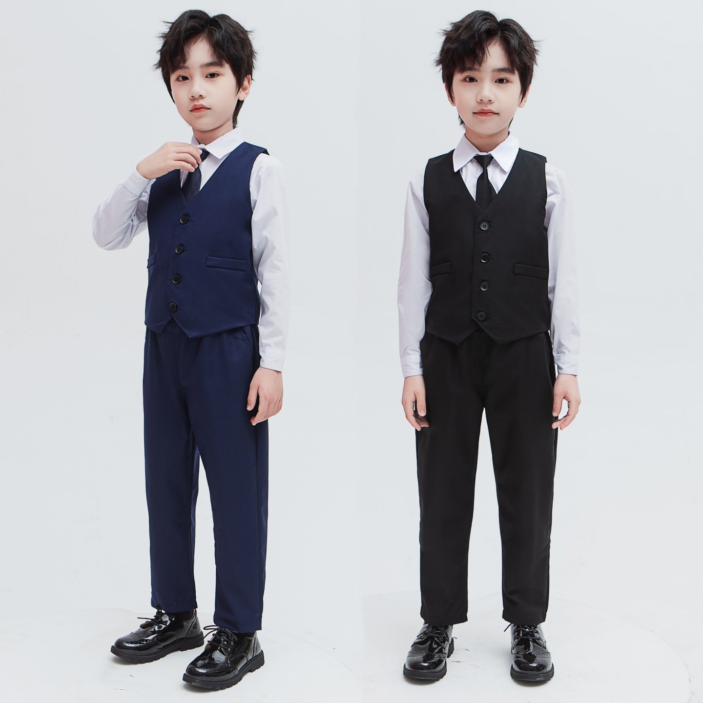 Kinderanzüge, Herbstneuheiten für mittlere und große Jungen, Außenhandelsanzüge, Westen, Hemden, drei- oder vierteilige Anzüge, Anzüge im britischen Stil_voghion.com