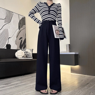 Kln Hstudlo Loose Suit Pants Women's 2025 Spring and Summer New Design Niche Straight Pants Casual Pants