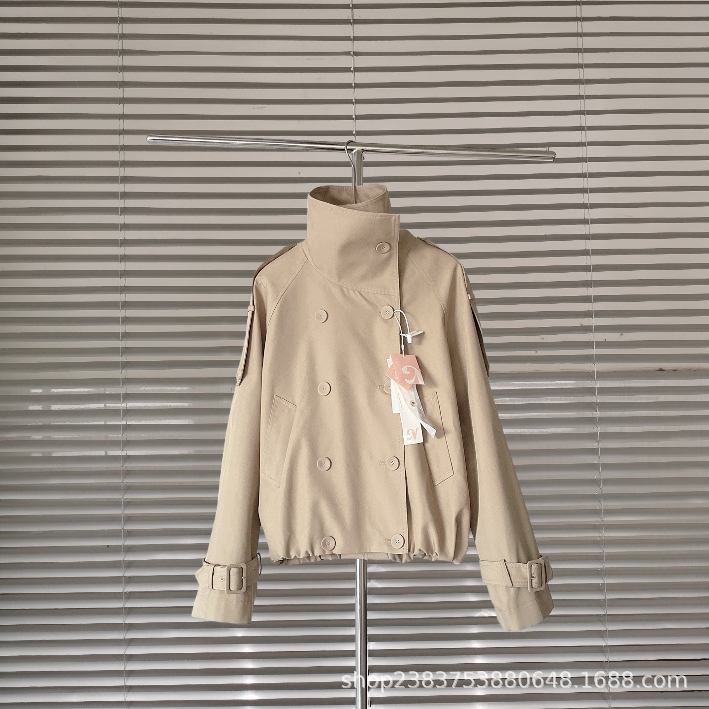 Haute Couture A*25 Autum New British Style Design Stand-Up Collar Short Korean Style Windbreaker Jacket for Women