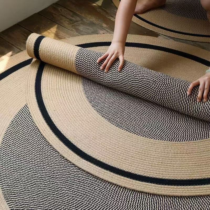 Jute cotton thread carpet entrance mat, thickened door mat for the bathroom, easy to clean, decorative foot mat for the living room entrance Jute cotton thread carpet entrance mat, thickened door mat for the bathroom, easy to clean, decorative foot mat for the living room entrance