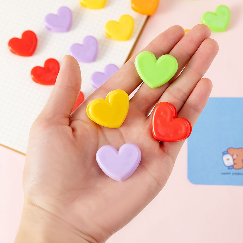 Clip de amor transparente Clip de sellado de bocadillos de niña rosa Mini carpeta de fotos decorativa linda carpeta de aprendizaje