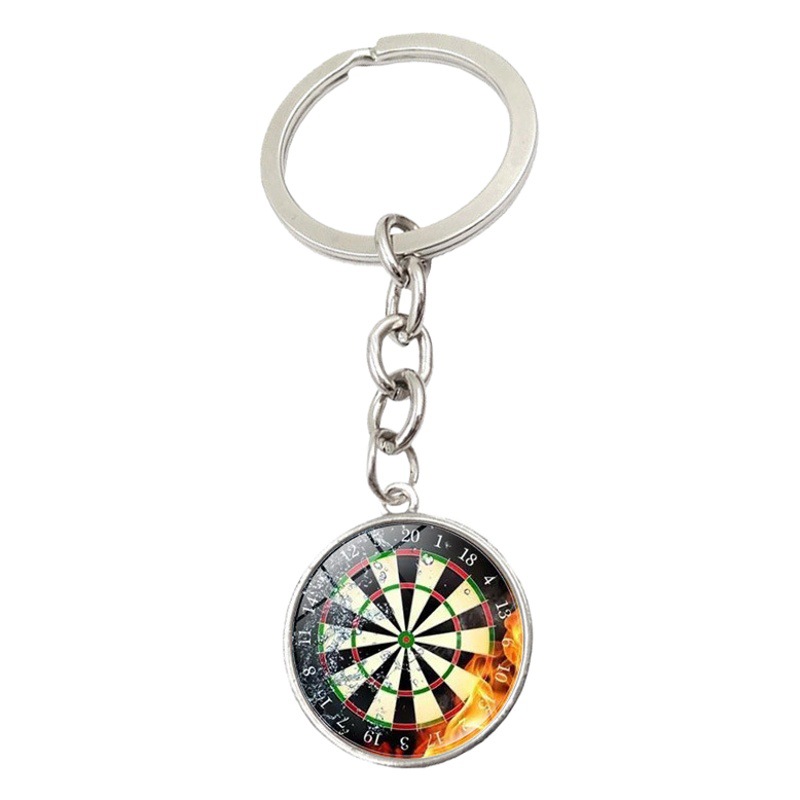 Tablero de dardos dardo tiempo objetivo gema llavero colgante creativo pequeño regalo metal llavero coche bolsa adornos