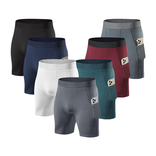 Men's leggings, shorts, basketball training bottoming fitness shorts, cross-border quick-drying shorts with pockets