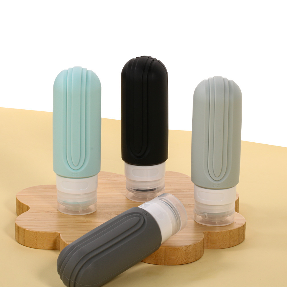 Botella de silicona, botella de lavado facial, gel de baño, simple, portátil, viaje, almacenamiento de maquillaje de belleza.