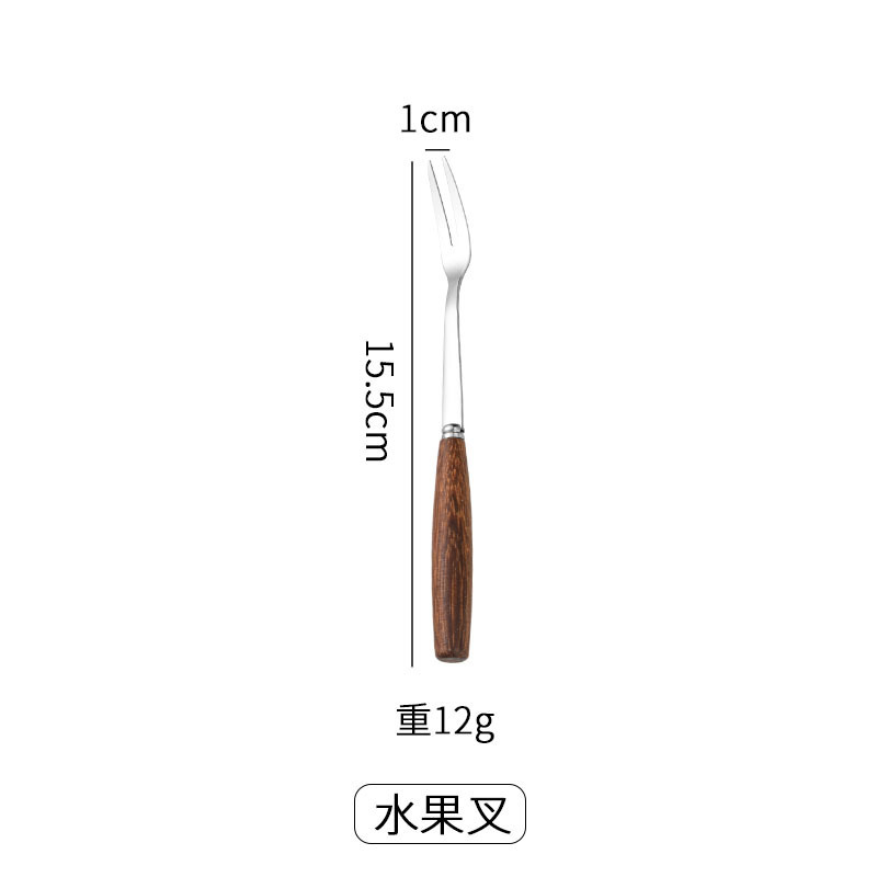 チキンウィングウッドのかわいいステンレス製スプーン、家庭用木製ハンドル付き食器、フルーツフォーク、ステーキナイフ、フォーク、スプーン、箸|undefined