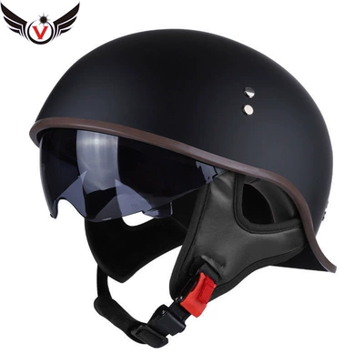 Motosiklet kaskı (dəbilqə), Retro Women's Electric Car Motorcycle - asian-black-m