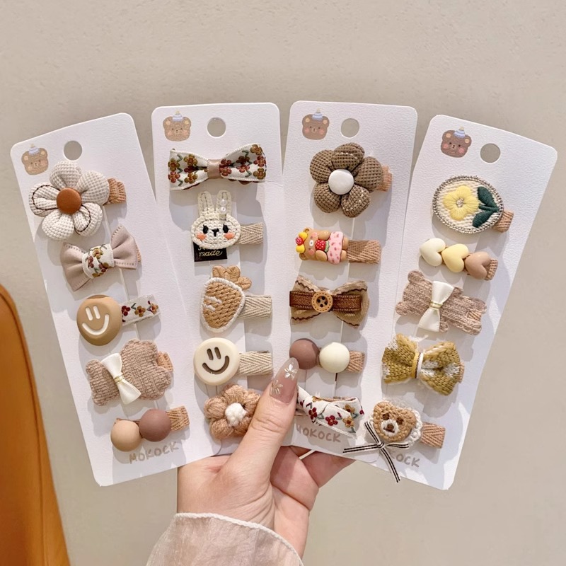 Bebé todo incluido, clip de cabello seguro para niños, clip de cabello de color café leche para niñas, clip de cabello rotos, clip de boca de pato