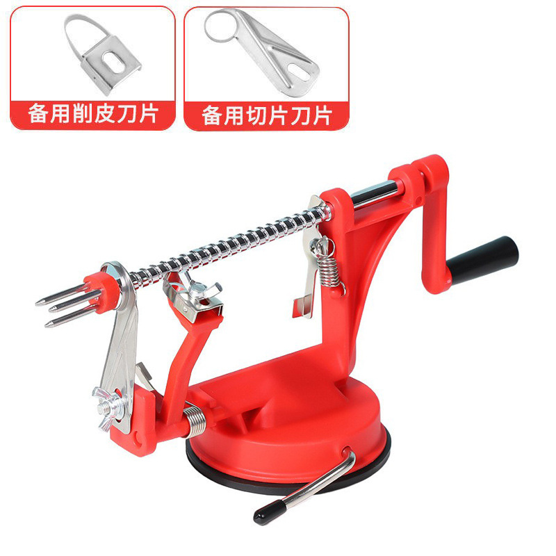 Peladora Manual de Manzanas 3 en 1 de Plástico y Acero al Carbono Multifuncional para Frutas