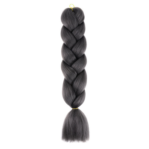 Hongsiu Select - [Single Color] New Version African Messy Braided Horsehair High-Temperature Fiber Colored Wigs Large Braids