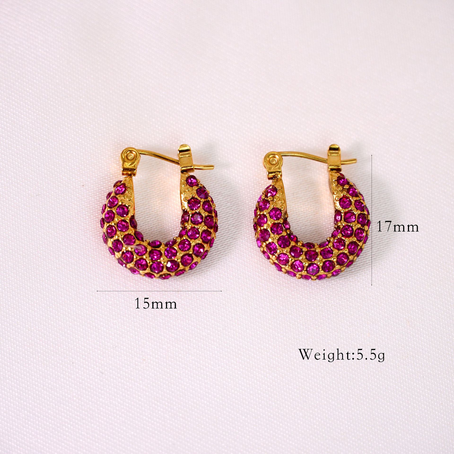 9g Weight 304 Stainless Steel Ear Needle Material Zircon Inlay Material Earrings Classification 1 Pair Quantity Holiday, Daily Occasion 304 Stainless Steel Material Geometric Pattern Women's Gender Plating, Inlay Design Retro, Simple Style Style 1 Pair Retro Simple Style Geometric Plating Inlay 304 Stainless Steel Zircon Earrings 6