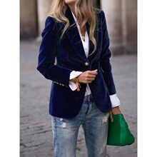 E 60211 Velvet Elegant Slim Fit Blazer ��˿��������װ �羳��