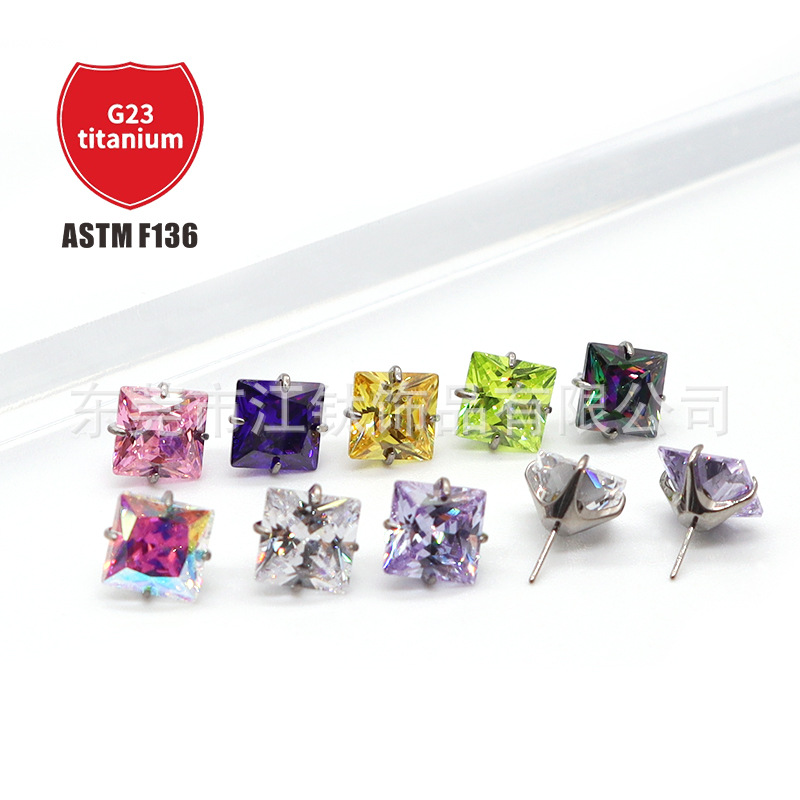 Pointed titanium steel lip stud product view