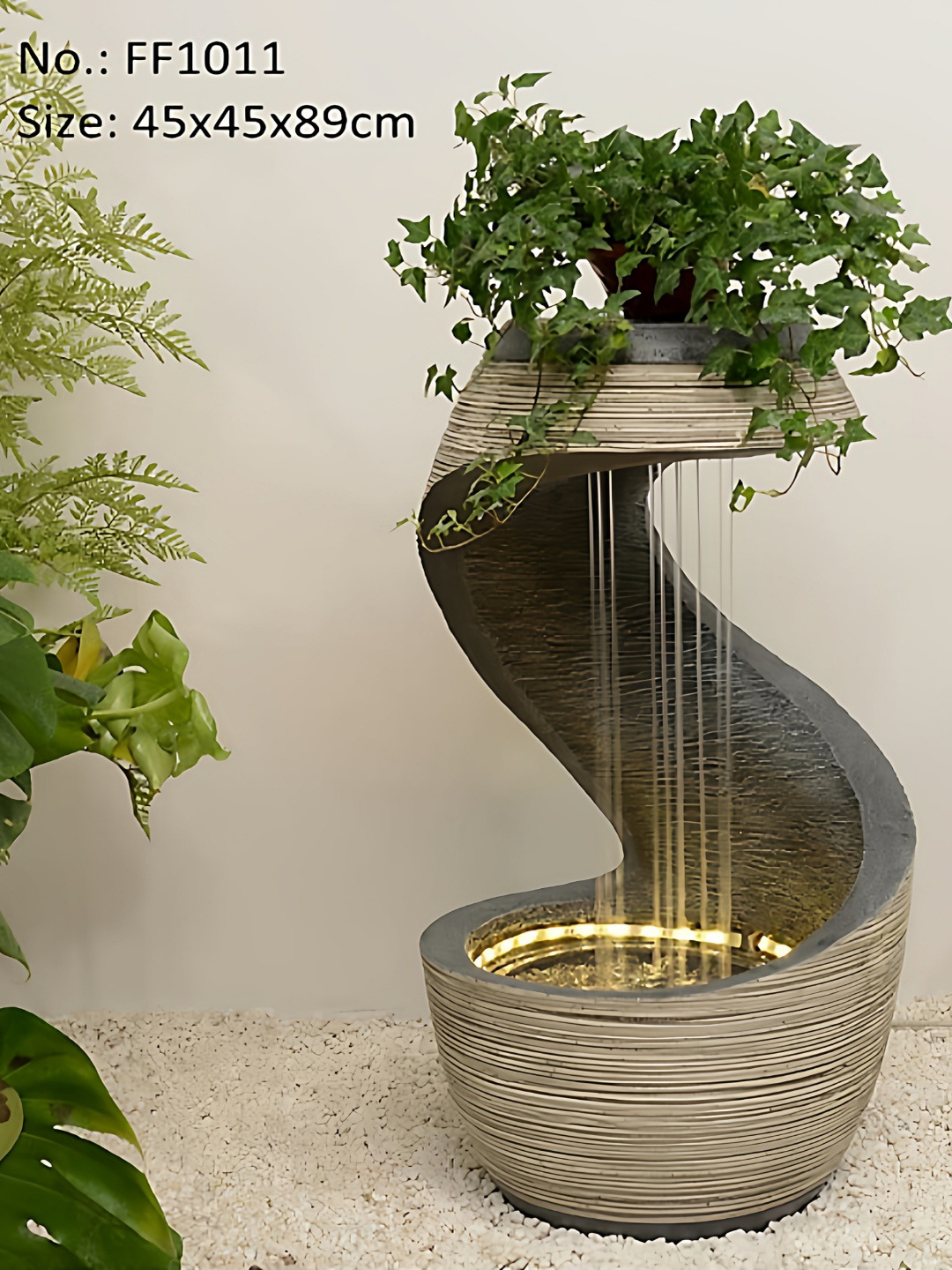 欧式落地循环流水摆件景观喷泉客厅阳台院子装饰新居礼品