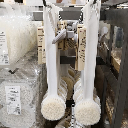 Japan's MUJI Muji same style bath brush long handle soft hair bath brush back rub back brush bath artifact