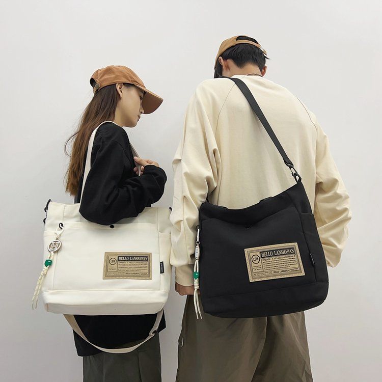 Waterproof handbag for men, Japanese-style casual Instagram, single-shoulder backpack for college students in class, trendy large-capacity crossbody bag for women Item Picture