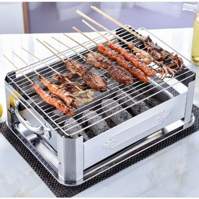 fish dish household Stainless steel furnace thickening commercial Charcoal Zhuge Grilled rectangle alcohol Seafood Large coffee wholesale