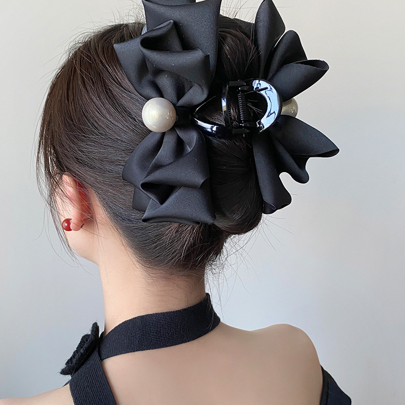 5,12 Zoll Retro-Haifischclip mit großer Schleife für Damen – Vintage-Haarspange mit voluminösem Design, hochwertiges Haar-Accessoire – Detail 4