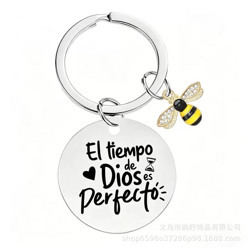European and American Amazon Cross-Border Bestseller Beehappy Bee Gardener Tea Stainless Steel Keychain Bag Engraving European and American Amazon Cross-Border Bestseller Beehappy Bee Gardener Tea Stainless Steel Keychain Bag Engraving