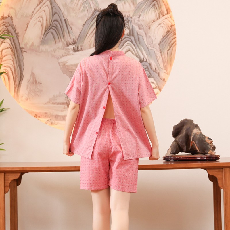 뜸복, 마사지 순면 앞뒷면 가디건, 한방 물리치료 마사지 건강복, 미용실 스팀복, 오픈백