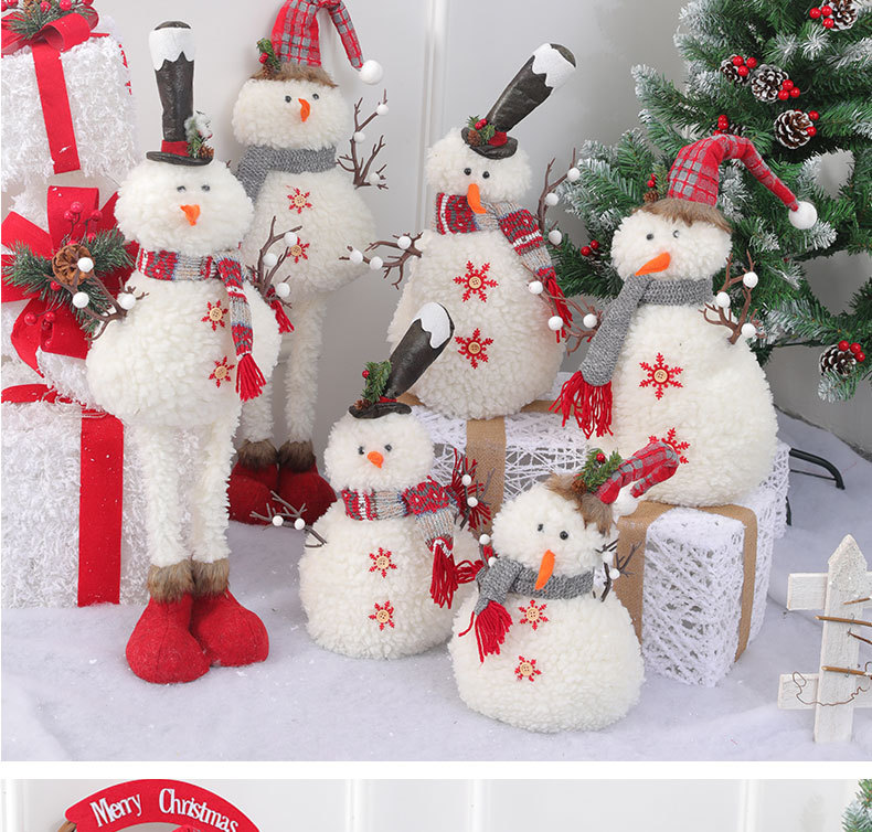 Pink Christmas Decorations Set - Fabric Santa Claus, Snowman, Reindeer Dolls For Tree, Window Display & Home Decor_voghion.com